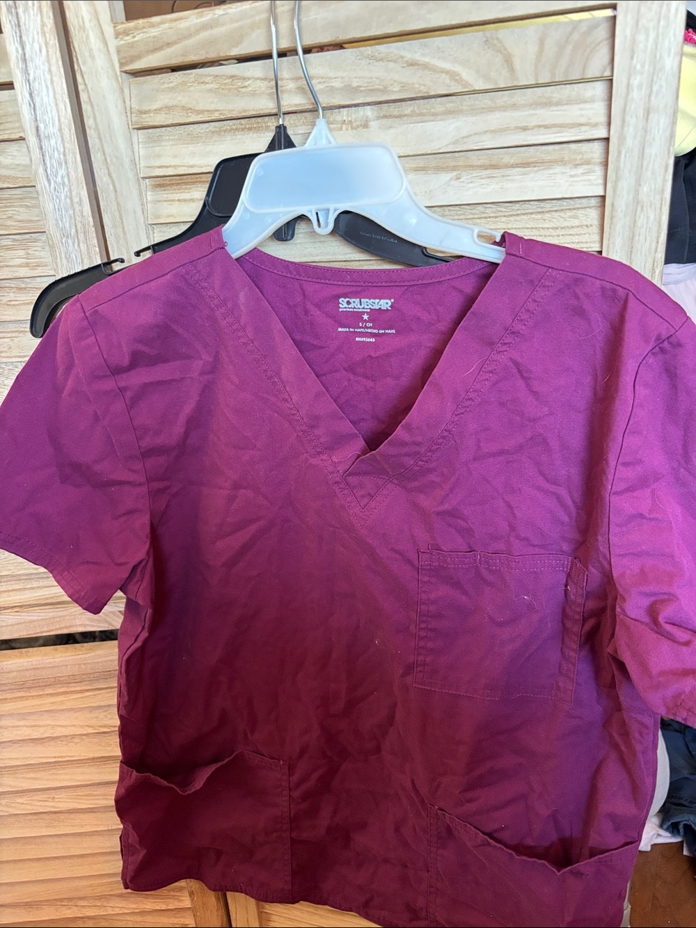 Scrubstar V-Neck Scrub Top - Berry Plum Small